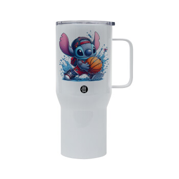 Stitch Basketball, Tumbler με καπάκι, διπλού τοιχώματος (θερμό) 750L