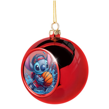 Stitch Basketball, Christmas tree ball Red 8cm