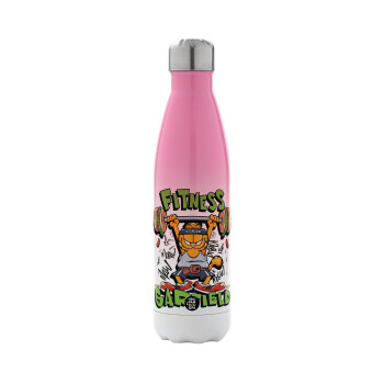 Garfield Fitness, Metal mug thermos Pink/White (Stainless steel), double wall, 500ml