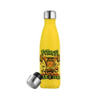 Garfield Fitness, Yellow Stainless Steel Metallic Thermos, double-walled, 500ml