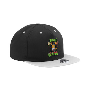 Garfield Fitness, Καπέλο Ενηλίκων Flat Snapback Μαύρο/Γκρι, (100% ΒΑΜΒΑΚΕΡΟ TWILL, ΕΝΗΛΙΚΩΝ, UNISEX, ONE SIZE)