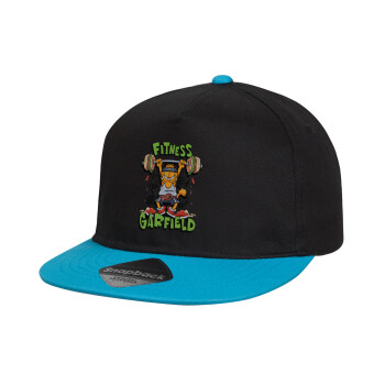 Garfield Fitness, Καπέλο παιδικό Flat Snapback, Μαύρο/Μπλε (100% ΒΑΜΒΑΚΕΡΟ, ΠΑΙΔΙΚΟ, UNISEX, ONE SIZE)