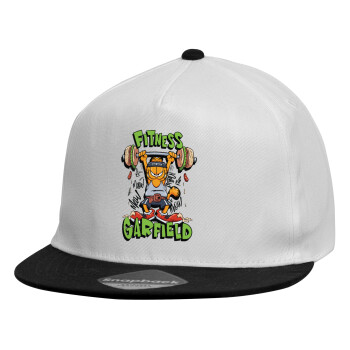 Garfield Fitness, Καπέλο παιδικό Flat Snapback, Λευκό (100% ΒΑΜΒΑΚΕΡΟ, ΠΑΙΔΙΚΟ, UNISEX, ONE SIZE)