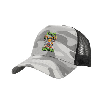 Garfield Fitness, Καπέλο Ενηλίκων Structured Trucker, με Δίχτυ, (παραλλαγή) Army Camo (100% ΒΑΜΒΑΚΕΡΟ, ΕΝΗΛΙΚΩΝ, UNISEX, ONE SIZE)