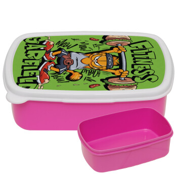 Garfield Fitness, ΡΟΖ παιδικό δοχείο φαγητού (lunchbox) πλαστικό (BPA-FREE) Lunch Βox M18 x Π13 x Υ6cm