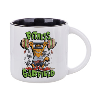 Garfield Fitness, Κούπα κεραμική 400ml Λευκή/Μαύρη