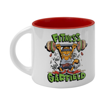 Garfield Fitness, Κούπα κεραμική 400ml Λευκή/Κόκκινη