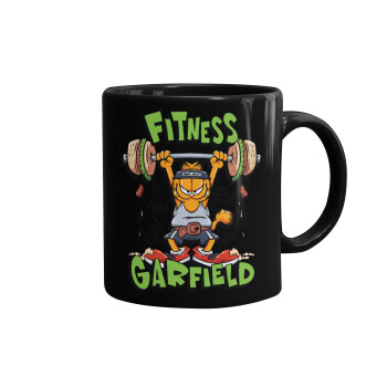 Garfield Fitness, Κούπα Μαύρη, κεραμική, 330ml