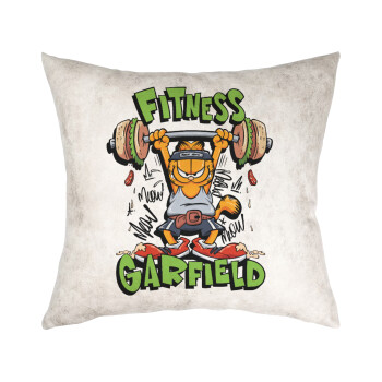 Garfield Fitness, Μαξιλάρι καναπέ Δερματίνη Γκρι 40x40cm με γέμισμα