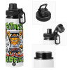 Metal water bottle with safety cap, aluminum 850ml