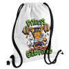 Backpack pouch GYMBAG white, with pocket (40x48cm) & thick cords