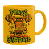 Ceramic coffee mug yellow, 330ml (1pcs)