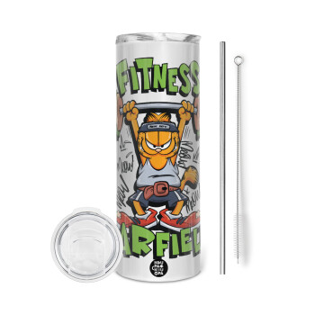 Garfield Fitness, Tumbler stainless steel 600ml, with metal straw & cleaning brush