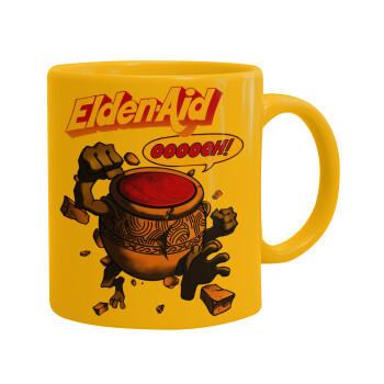 Elden-Aid, Elden Ring inspired , Ceramic coffee mug yellow, 330ml