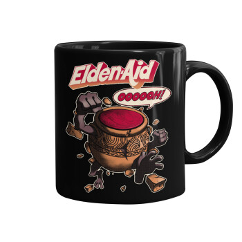 Elden-Aid, Elden Ring inspired , Mug black, ceramic, 330ml