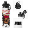 Metal water bottle with safety cap, aluminum 850ml