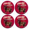 SET of 4 round wooden coasters (9cm)