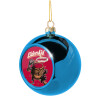 Blue Christmas tree ball ornament 8cm