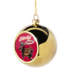 Golden Christmas tree ball ornament 8cm