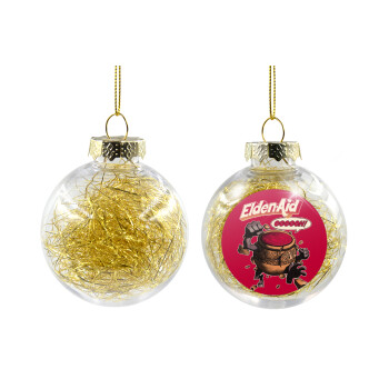 Elden-Aid, Elden Ring inspired , Transparent Christmas tree ball ornament with gold filling 8cm