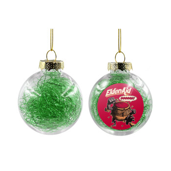 Elden-Aid, Elden Ring inspired , Transparent Christmas tree ball ornament with green filling 8cm