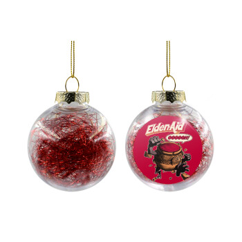 Elden-Aid, Elden Ring inspired , Transparent Christmas tree ball ornament with red filling 8cm