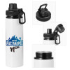 Metal water bottle with safety cap, aluminum 850ml