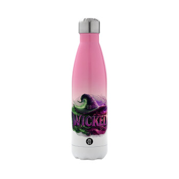 Wicked, Metal mug thermos Pink/White (Stainless steel), double wall, 500ml