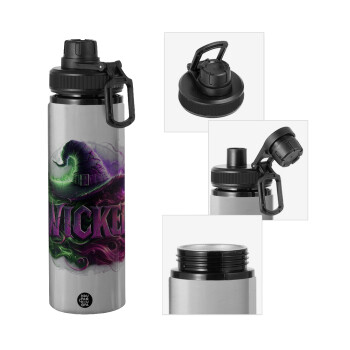 Wicked, Metallic water bottle with safety cap, 850ml aluminum