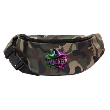 Wicked, Unisex waist bag (banana) in Jungle camouflage color with 2 pockets