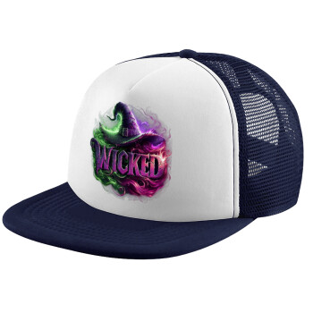 Wicked, Children's Soft Trucker Cap with Dark Blue/White Mesh (POLYESTER, CHILDREN, ONE SIZE)