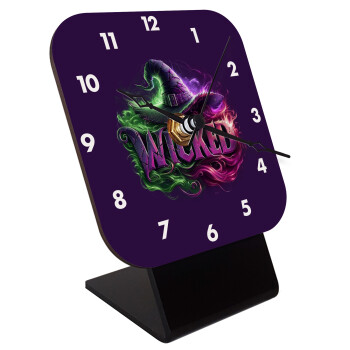 Wicked, Quartz Wooden table clock with hands (10cm)