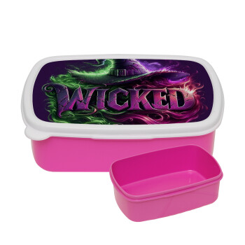 Wicked, ΡΟΖ παιδικό δοχείο φαγητού (lunchbox) πλαστικό (BPA-FREE) Lunch Βox M18 x Π13 x Υ6cm