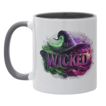 Wicked, Κούπα χρωματιστή γκρι, κεραμική, 330ml