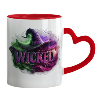 Wicked, Mug heart red handle, ceramic, 330ml