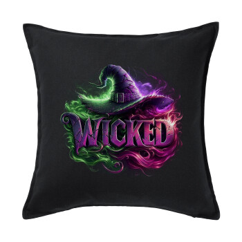 Wicked, Sofa cushion black 50x50cm includes filling