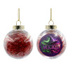 Transparent Christmas tree ball ornament with red filling 8cm