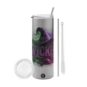 Wicked, Tumbler stainless steel Silver 600ml, with metal straw & cleaning brush