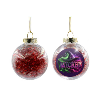 Wicked, Transparent Christmas tree ball ornament with red filling 8cm