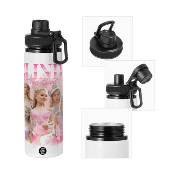 Wicked Glinda, Metal water bottle with safety cap, aluminum 850ml