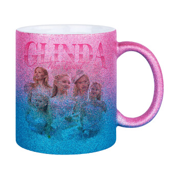 Wicked Glinda, Κούπα Χρυσή/Μπλε Glitter, κεραμική, 330ml