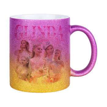 Wicked Glinda, Κούπα Χρυσή/Ροζ Glitter, κεραμική, 330ml