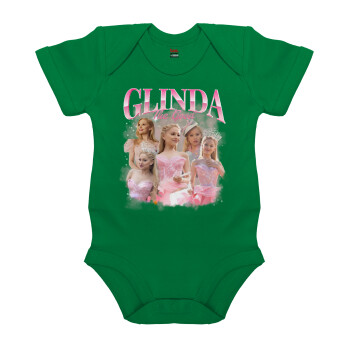 Wicked Glinda, Βρεφικό φορμάκι μωρού, ΠΡΑΣΙΝΟ, 100% Organic Cotton, κοντομάνικο