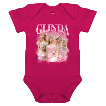 Wicked Glinda, Βρεφικό φορμάκι μωρού, 0-18 μηνών, ΡΟΖ, 100% Organic Cotton, κοντομάνικο