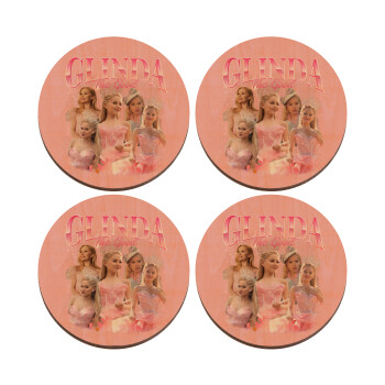 Wicked Glinda, ΣΕΤ x4 Σουβέρ ξύλινα στρογγυλά plywood (9cm)