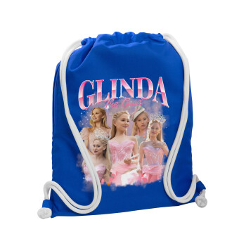 Wicked Glinda, Backpack pouch GYMBAG Blue, with pocket (40x48cm) & thick cords