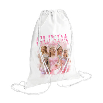 Wicked Glinda, Backpack pouch GYMBAG white (28x40cm)