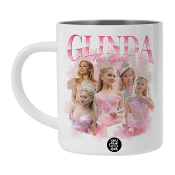 Wicked Glinda, Λευκή Ανοξείδωτη Μεταλλική Κούπα 450ml - Διπλού Τοιχώματος 