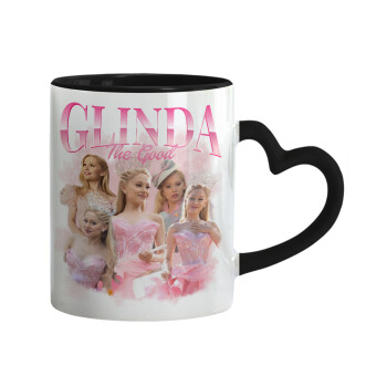 Wicked Glinda, Mug heart black handle, ceramic, 330ml