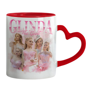 Wicked Glinda, Mug heart red handle, ceramic, 330ml